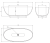 Omnires SHELL wanna wolnostojąca Marble+, 160x75 cm, z syfonem biały mat. SHELLWWBM  rys. tech. BudoHurt Łódź.png