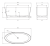 Omnires ROMA wanna wolnostojąca Marble+, 159 x 72 cm biały mat. ROMA159BM  rys. tech. BudoHurt Łódź.png