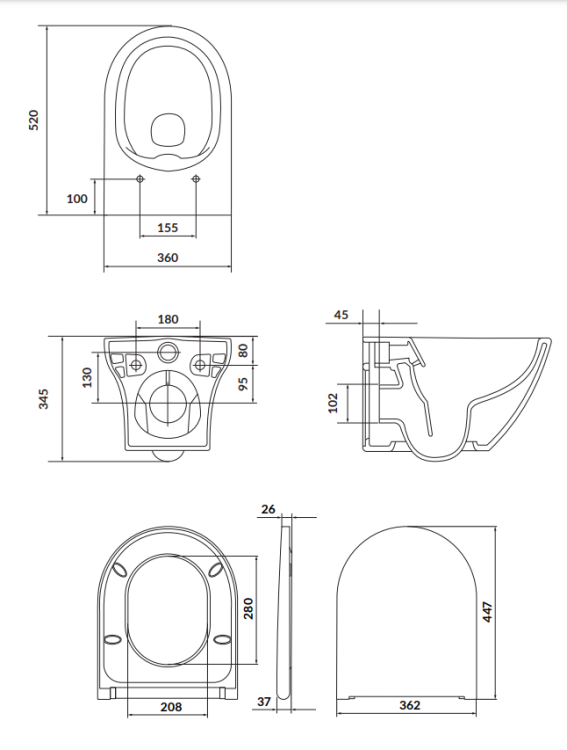 Cersanit Set B331 Zawieszana miska LARGA OVAL CleanOn i deska slim wolnoop. z łatwym wypinaniem. S701-472  rys. tech. BudoHurt Łódź.png