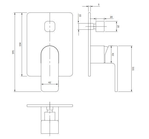Omnires BARETTI bateria prysznicowo-wannowa podtynkowa czarny mat. BA7835BL rys. tech. BudoHurt Łódź.png