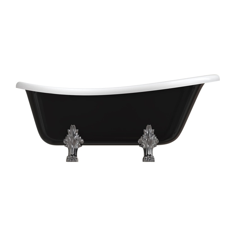Omnires ATENA COMFORT M+ wanna wolnostojąca  157 x 77 cm biały czarny połysk. ATENA157BCP zd.1 BudoHurt Łódź.png