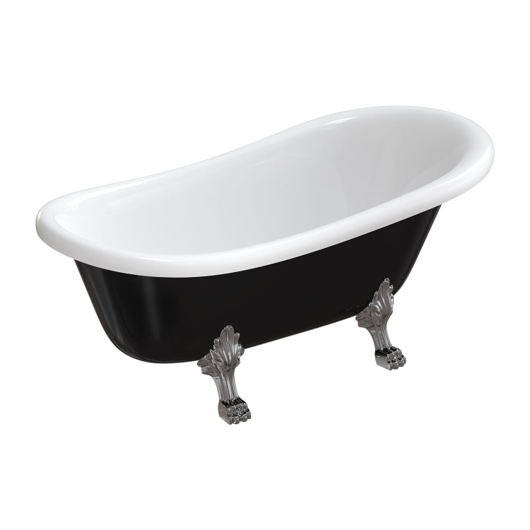 Omnires ATENA COMFORT M+ wanna wolnostojąca  157 x 77 cm biały czarny połysk. ATENA157BCP BudoHurt.com Łódź.jpg