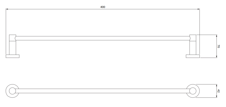 Omnires MODERN PROJECT wieszak na ręcznik, 40 cm grafit. MP60214GR rys. tech. BudoHurt Łódź.png