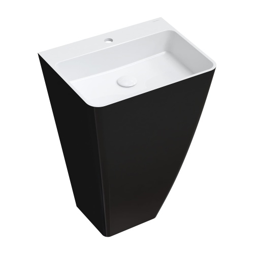 Omnires PARMA M+ umywalka wolnostojąca 55 x 43 cm biały czarny połysk. PARMAUWBCP BudoHurt.com Łódź.jpg