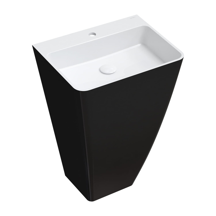 Omnires PARMA M+ umywalka wolnostojąca 55 x 43 cm biały czarny połysk. PARMAUWBCP BudoHurt.com Łódź.jpg