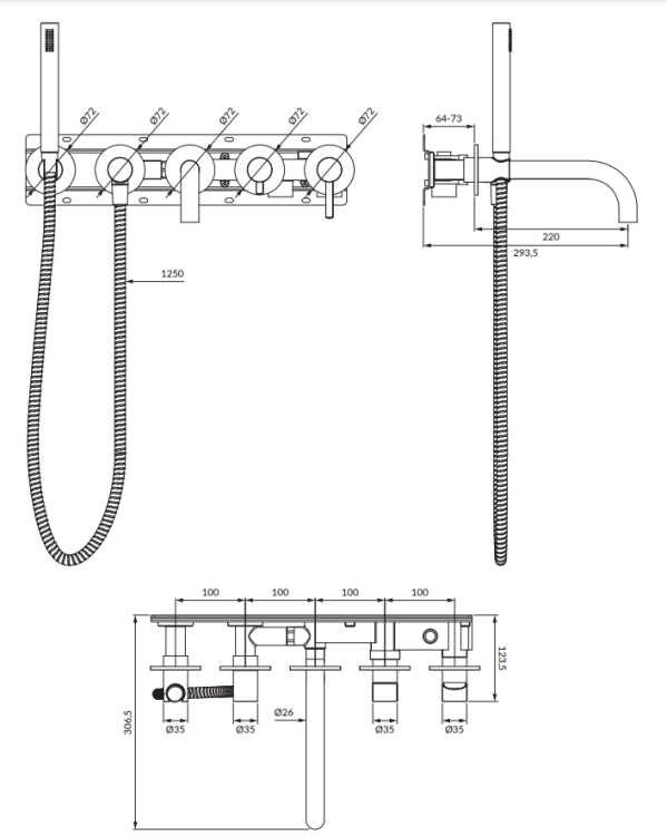 Omnires  Y Bateria wannowa 5-otworowa podtynkowa GRAFIT. Y1237 1GR  rys. tech..png