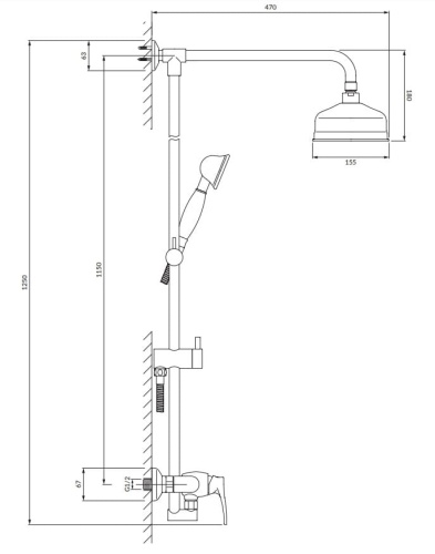 Omnires ART DECO system prysznicowy natynkowy złoty. AD5144GL rys. tech.png