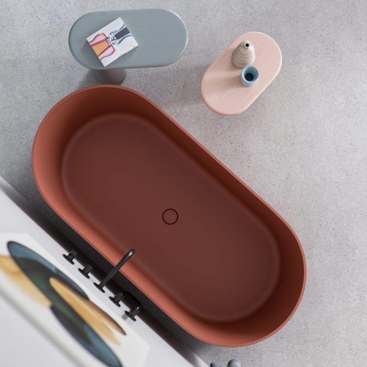 Omnires OVO M+ wanna wolnostojąca 160x75 cm, z syfonem Terracotta mat. OVOWWTE    .jpg