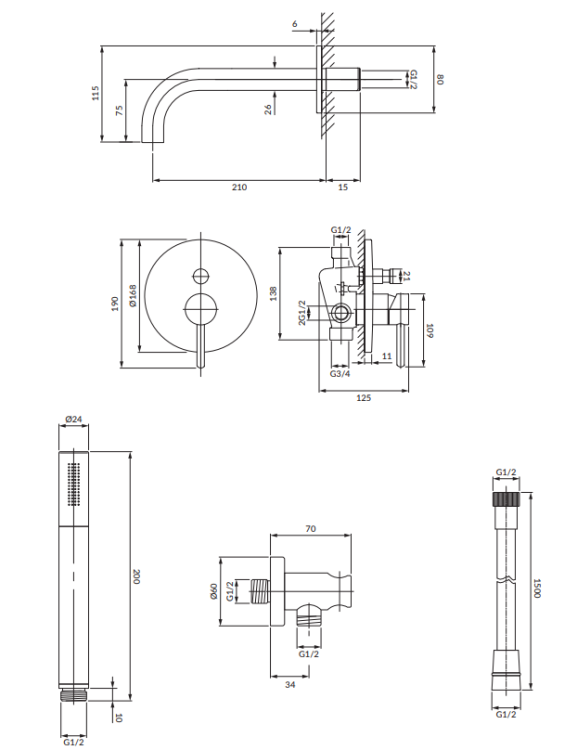 Omnires Y system wannowy podtynkowy  czarny złoty. SYSYW01BLGL  rys. tech.png