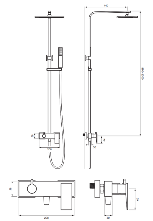 Omnires PARMA system prysznicowy natynkowy chrom. PM7444CRrys. tech.png