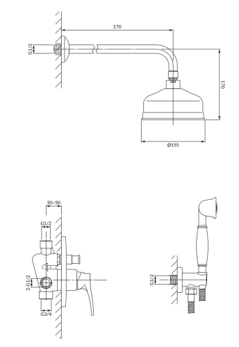 Omnires ART DECO system prysznicowy podtynkowy chrom. SYSAD25CR rys. tech.png