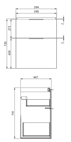 Cersanit Szafka Podumywalkowa City 60 Biała. S584-017-DSM rys. tech. BudoHurt.com.png