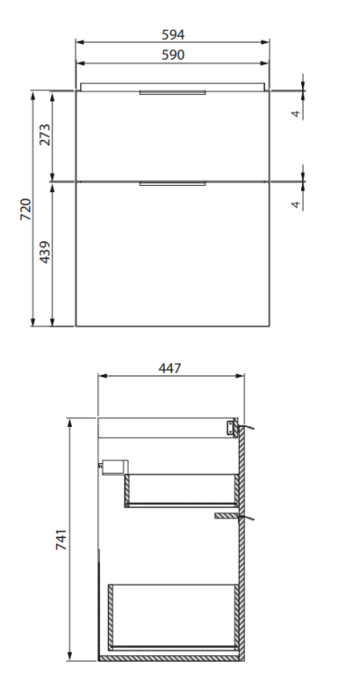 Cersanit Szafka Podumywalkowa City 60 Biała. S584-017-DSM rys. tech. BudoHurt.com.png