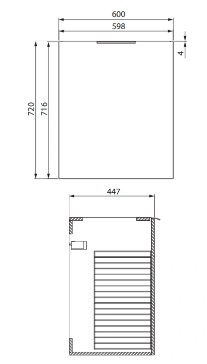 Cersanit Szafka z koszem na pranie 60 City. S584-026 rys. tech. BudoHurt.com.png