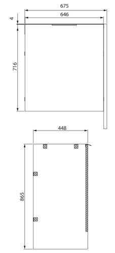 Cersanit Szafka na pralkę 65 z drzwiami City Biała.  S584-027-DSM rys. tech. BudoHurt.com.png