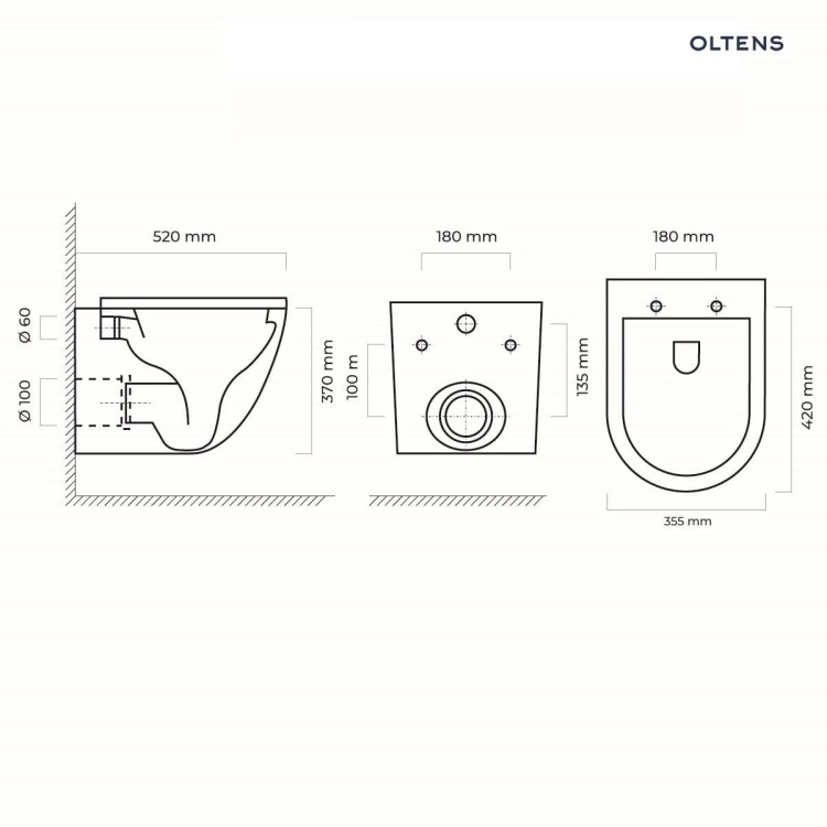 estaw Oltens Hamnes miska WC wisząca PureRim z deską wolnoopadającą Ovan Slim 42018000 rys. tech. BudoHurt.com Łódź.jpg