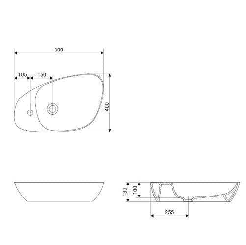 Meissen Keramik KONTRA 60 z półką, z otworem na armaturę, Euro White. K682-002 rys. BudoHurt.com Łódź.jpg