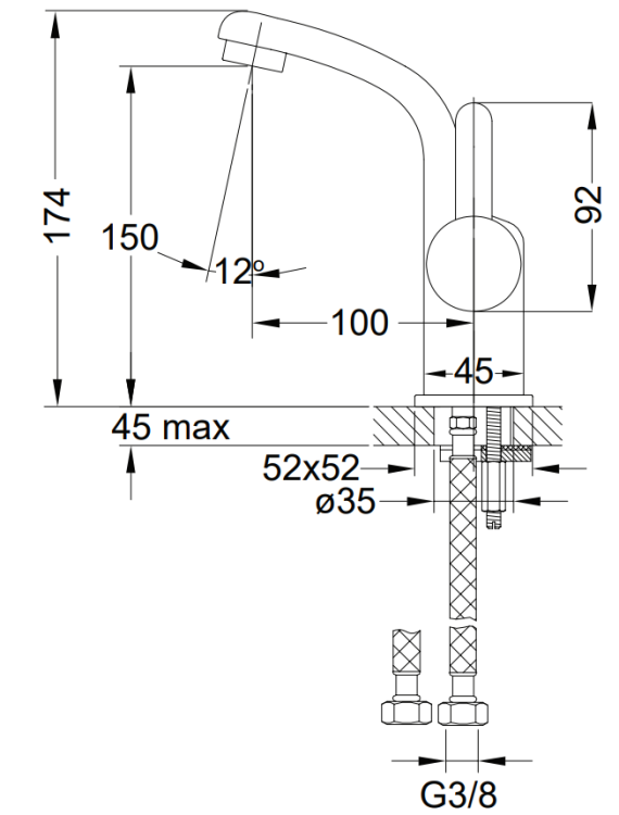 Omnires DARLING bateria umywalkowa z korkiem klik-klak złoty. DA5011GL  rys.tech..png