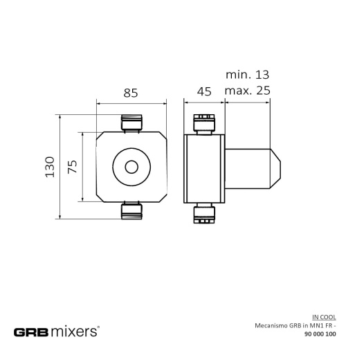 GRB INCOOL Element podtynkowy 1-drożny  90000100 rys. BudoHurt.com Łódź.jpg