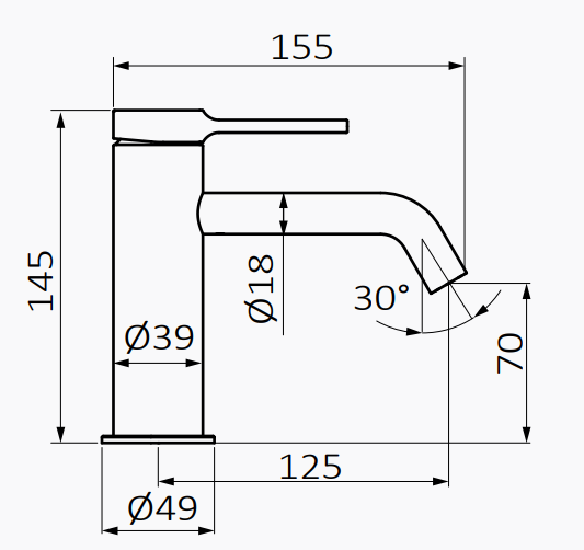 GRB TIME Bateria umywalkowa Male z korkiem klik Chrom 47512470 rys.    BudoHurt.com Łódź.png