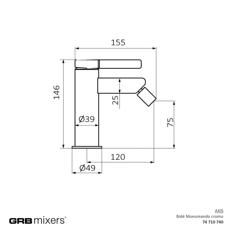 GRB AXIS Bateria bidetowa Chrom 74710740  rys. BudoHurt.com Łódź.jpg