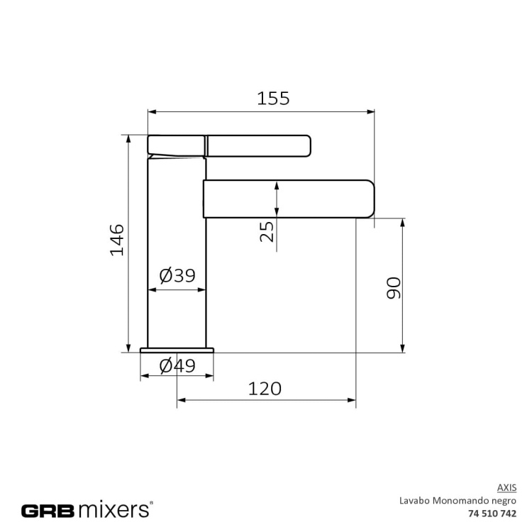 GRB Bateria umywalkowa  Axis 74510742 Czarna rys. tech..jpg
