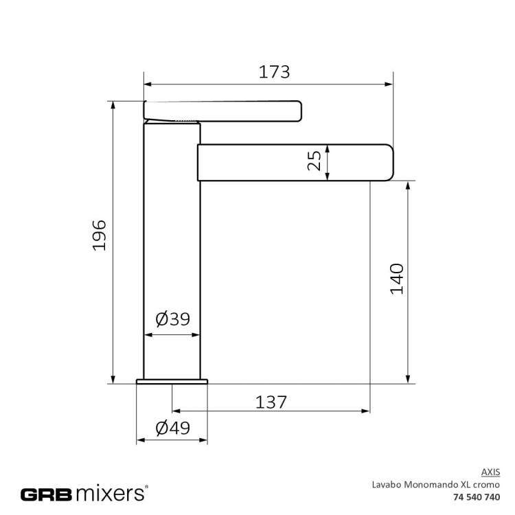Bateria umywalkowa XL Axis 74540740 rys. BudoHurt.com Łódź.jpg