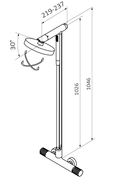 GRB AURA Zestaw natryskowy termostatyczny Gyro Czarny 75625752 RYS. BudoHurt.com Łódź.jpg