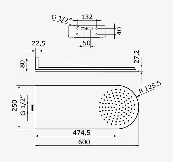GRB  Deszczownia Ibon 600x250 mm Chrom 05020010 rys. BudoHurt.com Łódź.png