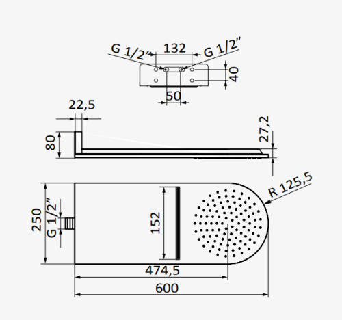 GRB  Deszczownia Okina 600x250 mm Chrom 05020009 rys. BudoHurt.com Łódź.png