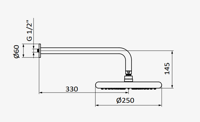 GRB  Deszczownia Obo ø250 mm + ramię 350 mm rys. BudoHurt.com Łódź.png
