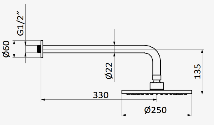 GRB  Deszczownia Plot  Ø250 mm + ramię 350 mm  rys. BudoHurt.com Łódź.png