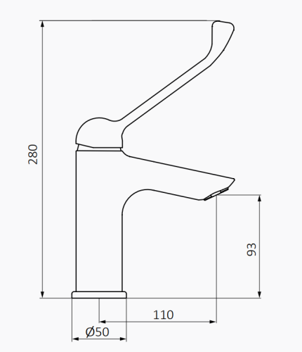 GRB BATERIE SPECJALNE Bateria umywalkowa medyczna Tender Chrom 40510410 rys. BudoHurt.com Łódź.png