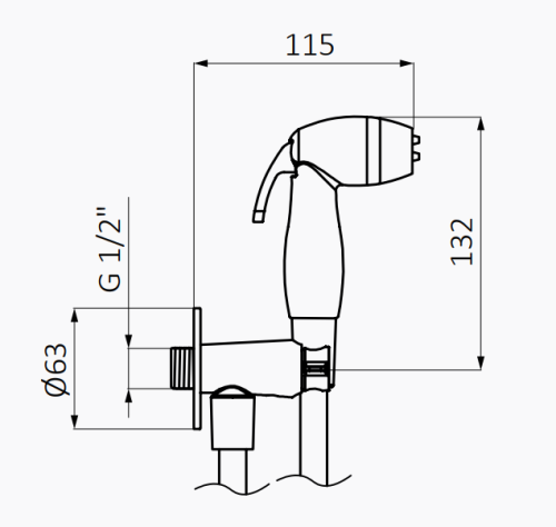 GRB INTIMIXER Bidetka podtynkowa Intimixer na wodę wstepnie zmieszaną Hydrobrush Chrom 08426320 rys. BudoHurt.com Łódź.png