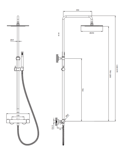 OMNIRES Y termostatyczny system prysznicowy natynkowy złoty szczotkowany. Y1244SUGLB  BudoHurt.com Łódź.png