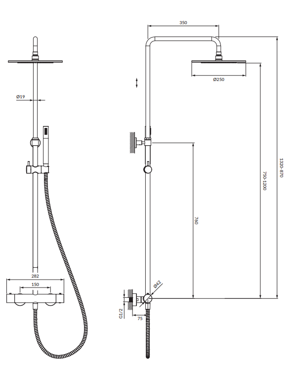 OMNIRES Y termostatyczny system prysznicowy natynkowy złoty. Y1244SUGL rys. BudoHurt.com Łódź.png
