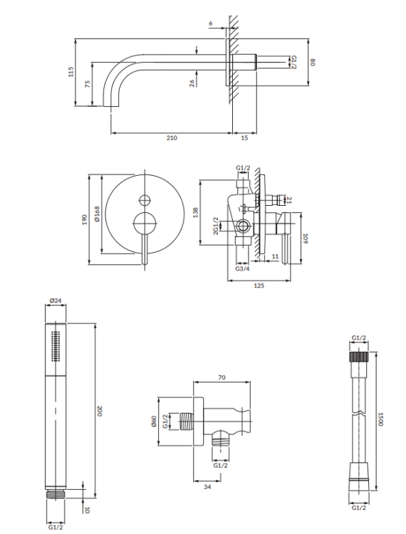 OMNIRES Y system wannowy podtynkowy miedź. SYSYW01CP rys. BudoHurt.com Łódź.png