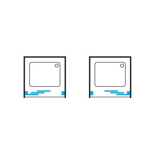 Omnires BRONX drzwi prysznicowe przesuwne trójdzielne, 90 cm chrom transp. S20A390CRTR rys. BudoHurt.com Łódź.png