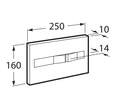 Roca PL2 ONE - Przycisk podwójny Chrom.  A890196001  rys. BudoHurt.com Łódź.png