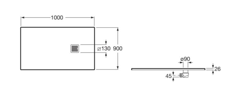 Roca Terran 100x90 rys. BudoHurt.com Łódź.png
