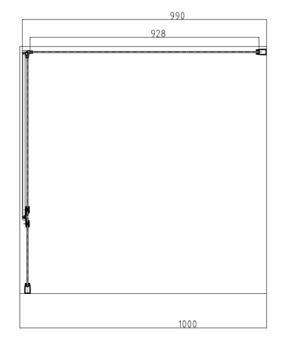Omnires MANHATTAN element składowy ścianka boczna 100 cm chrom transp. ADR10XCRTR rys. BudoHurt.com Łódź.png