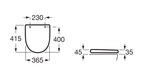 Roca MERIDIAN Deska WC Compacto standardowa SUPRALIT ®. A8012AB00B rys. BudoHurt.com Łódź.png