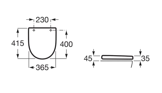 Roca MERIDIAN Deska WC Compacto standardowa SUPRALIT ®. A8012AB00B rys. BudoHurt.com Łódź.png