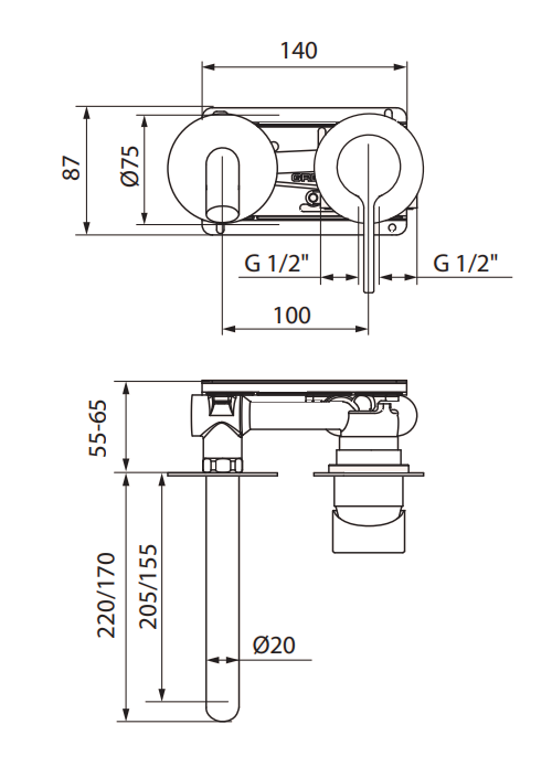 GRB Time EterNice Bateria umywalkowa podtynkowa 15 i 20 cm rys. BudoHurt.com Łódź.png