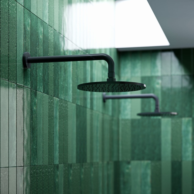 Omnires deszczownica z ramieniem, 25 cm czarny. WGSET1BL wizual. BudoHurt.com Łódź.jpg