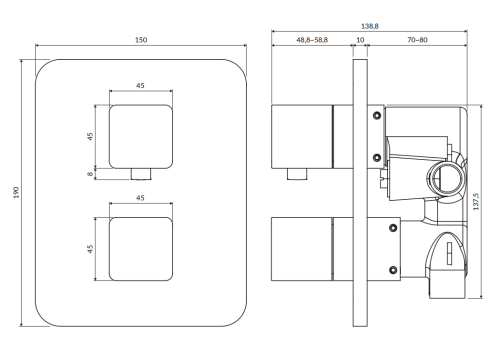 Omnires PARMA termostatyczna bateria prysznicowo-wannowa czarny mat. PM7436BL rys. BudoHurt.com Łódź.png