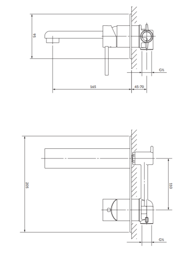 Omnires DARLING bateria umywalkowa podtynkowa złoty. DA5015GL rys. BudoHurt.com Łódź.png