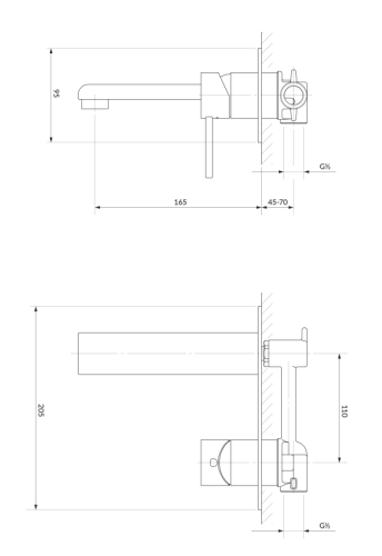 Omnires DARLING bateria umywalkowa podtynkowa czarny. DA5015BL rys. BudoHurt.com Łódź.png