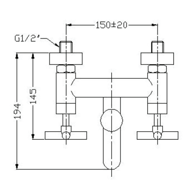 Omnires MODERN bateria wannowa z zestawem prysznicowym złoty. C304GL rys. BudoHurt.com Łódź.png