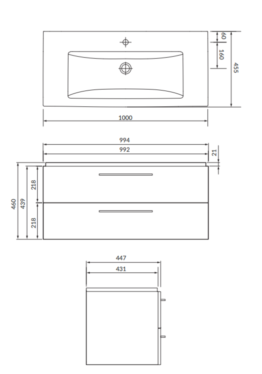 Cersanit Set 890 Lara Como 100 Biała Dsm (SZAFKA + Umywalka). S801-191-DSM  rys. BudoHurt.com Łódź.png